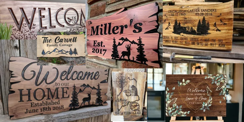 Wooden carved 3D signs by Display Signs Advertising in Mussafah Abu Dhabi UAE