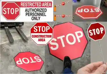 Stop sign abu dhabi. Stop sign in Abu Dhabi for industrial areas to control vehicle movement and improve safety